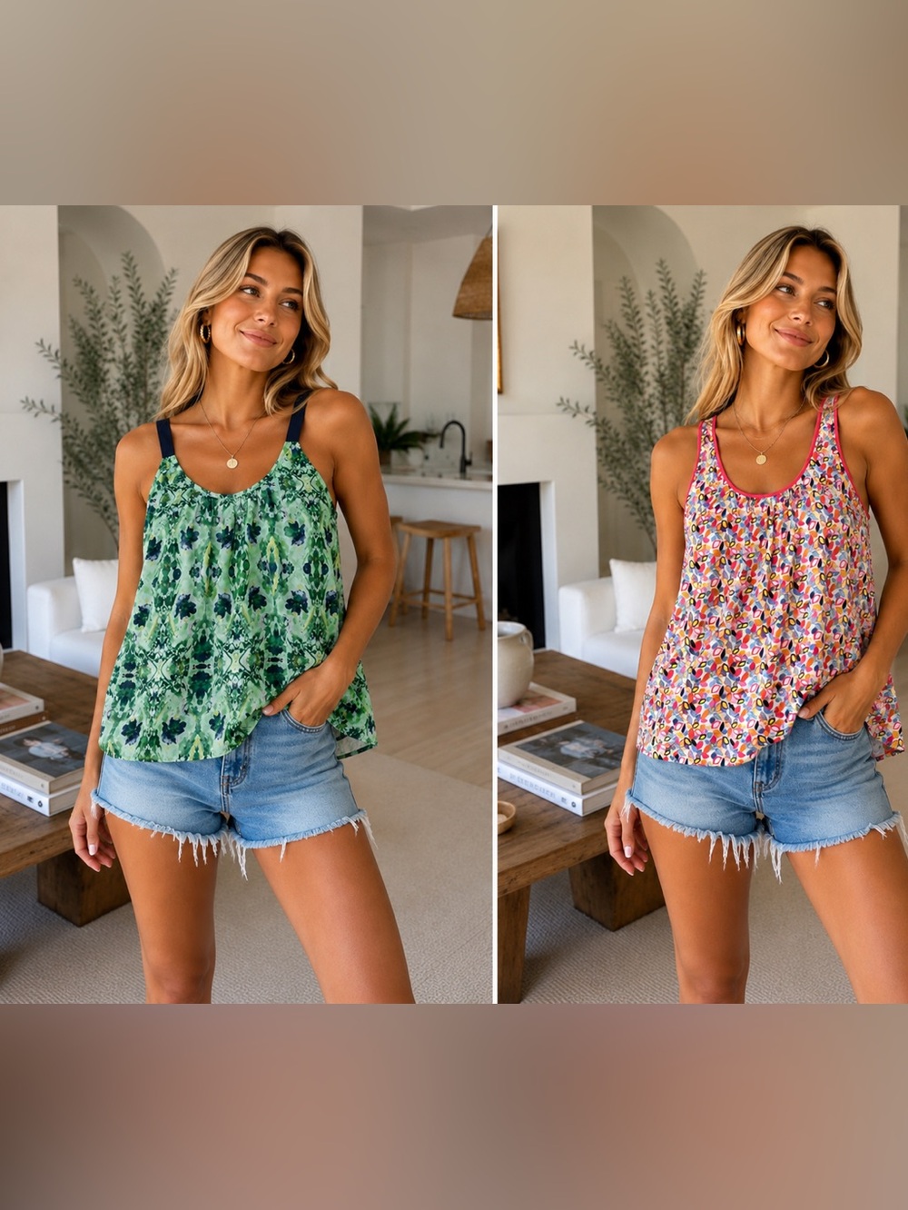 Collective Concepts Bundle Two Sleeveless Tops Size Medium Lightweight Vacation